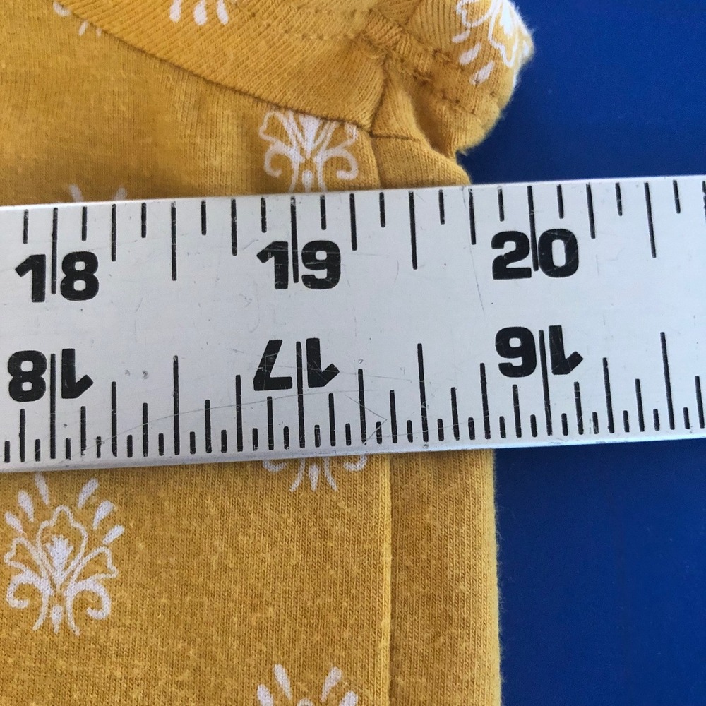 J Jill Mustard Yellow Paisley Pintuck Dress Pocket Stretch Office Artsy Womens M - Picture 9 of 10